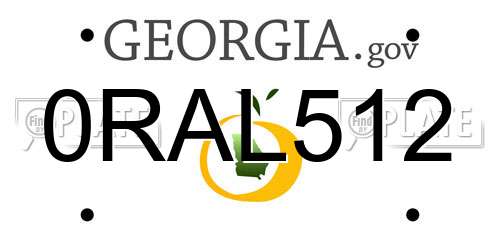 0RAL512 Georgia License Plate