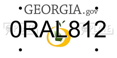 0RAL812 Georgia License Plate