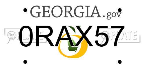 0RAX57 Georgia License Plate