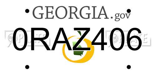 0RAZ406 Georgia License Plate
