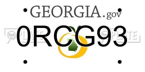 0RCG93 Georgia License Plate