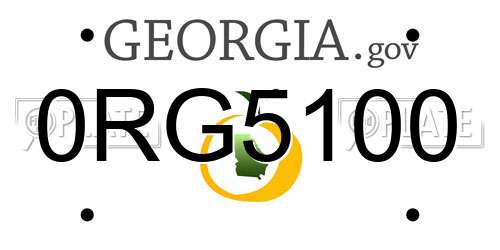 0RG5100 Georgia License Plate