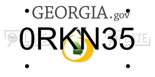 0RKN35 Georgia License Plate