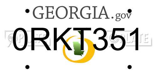 0RKT351 Georgia License Plate