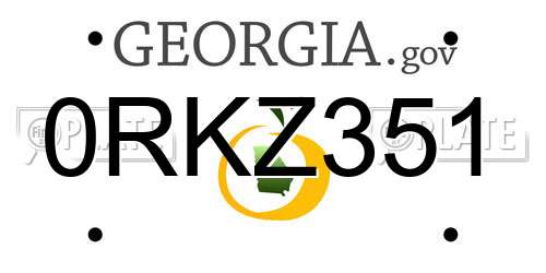 0RKZ351 Georgia License Plate