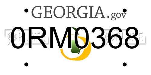 0RM0368 Georgia License Plate