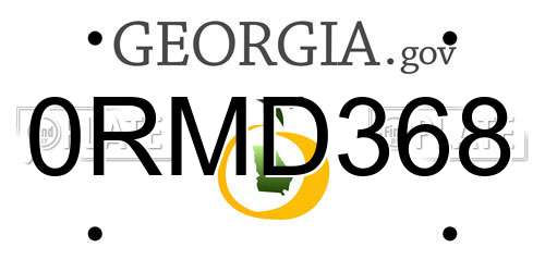 0RMD368 Georgia License Plate