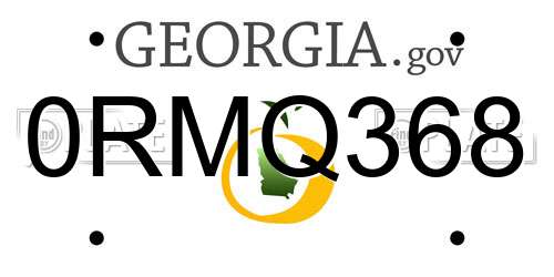 0RMQ368 Georgia License Plate