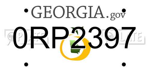 0RP2397 Georgia License Plate