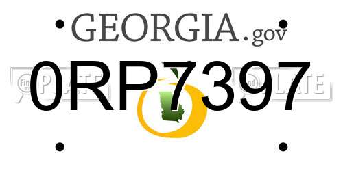 0RP7397 Georgia License Plate