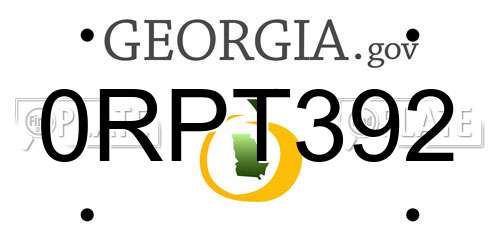 0RPT392 Georgia License Plate