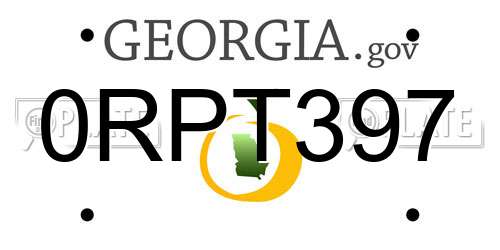0RPT397 Georgia License Plate
