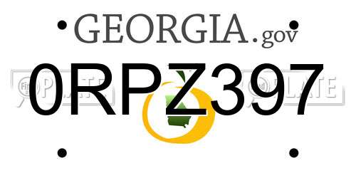 0RPZ397 Georgia License Plate