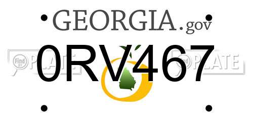 0RV467 Georgia License Plate