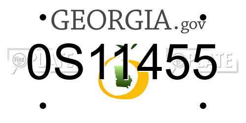 0S11455 Georgia License Plate