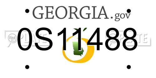 0S11488 Georgia License Plate