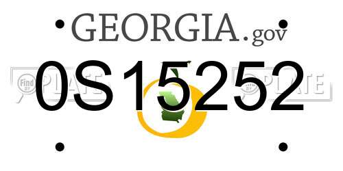 0S15252 Georgia License Plate
