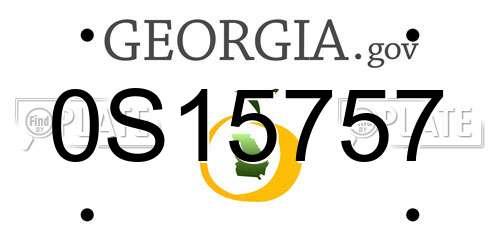 0S15757 Georgia License Plate