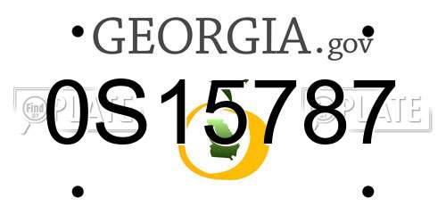 0S15787 Georgia License Plate