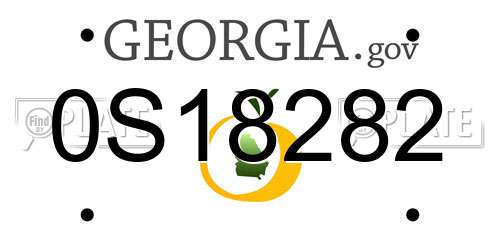 0S18282 Georgia License Plate