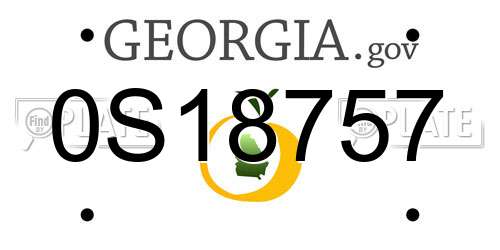 0S18757 Georgia License Plate