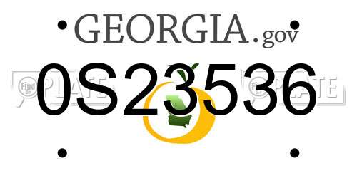 0S23536 Georgia License Plate