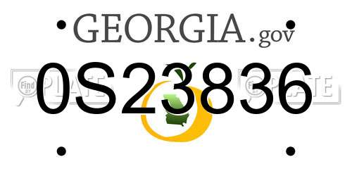 0S23836 Georgia License Plate