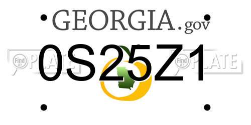 0S25Z1 Georgia License Plate