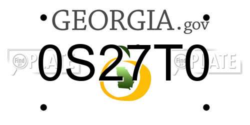 0S27T0 Georgia License Plate