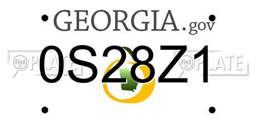 0S28Z1 Georgia License Plate