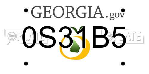 0S31B5 Georgia License Plate