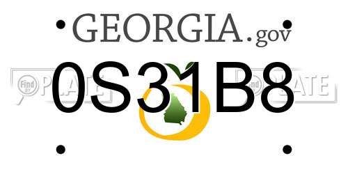 0S31B8 Georgia License Plate