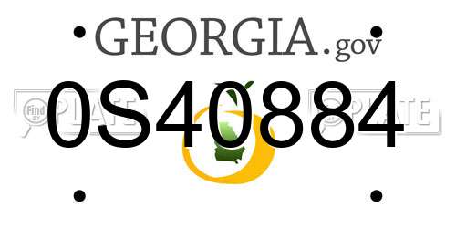 0S40884 Georgia License Plate