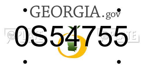 0S54755 Georgia License Plate