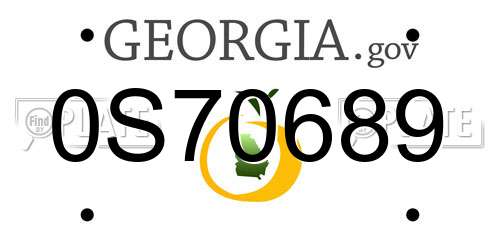 0S70689 Georgia License Plate