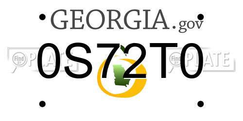 0S72T0 Georgia License Plate