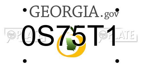 0S75T1 Georgia License Plate