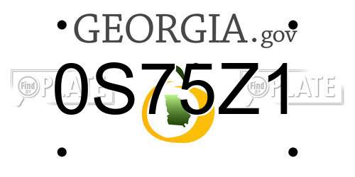 0S75Z1 Georgia License Plate