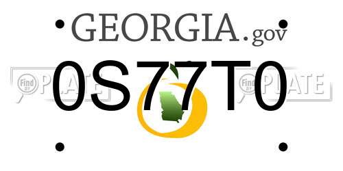 0S77T0 Georgia License Plate