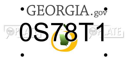 0S78T1 Georgia License Plate