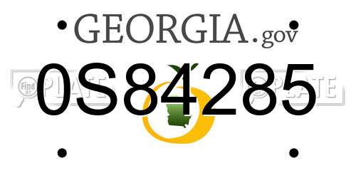 0S84285 Georgia License Plate