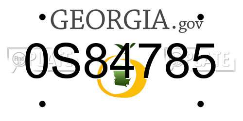 0S84785 Georgia License Plate