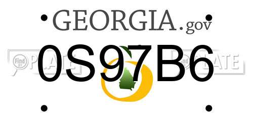 0S97B6 Georgia License Plate
