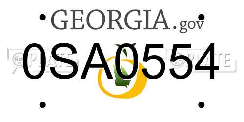 0SA0554 Georgia License Plate