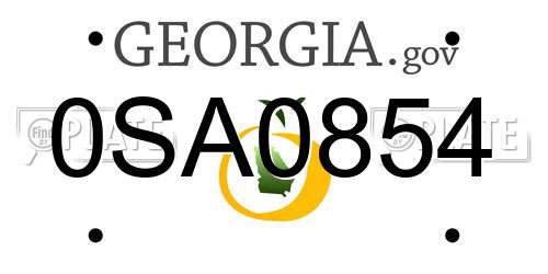 0SA0854 Georgia License Plate