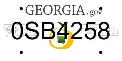 0SB4258 Georgia License Plate