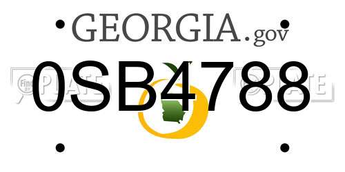 0SB4788 Georgia License Plate