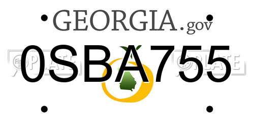 0SBA755 Georgia License Plate