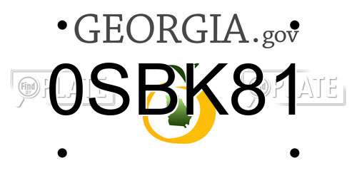 0SBK81 Georgia License Plate