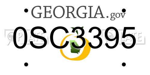 0SC3395 Georgia License Plate